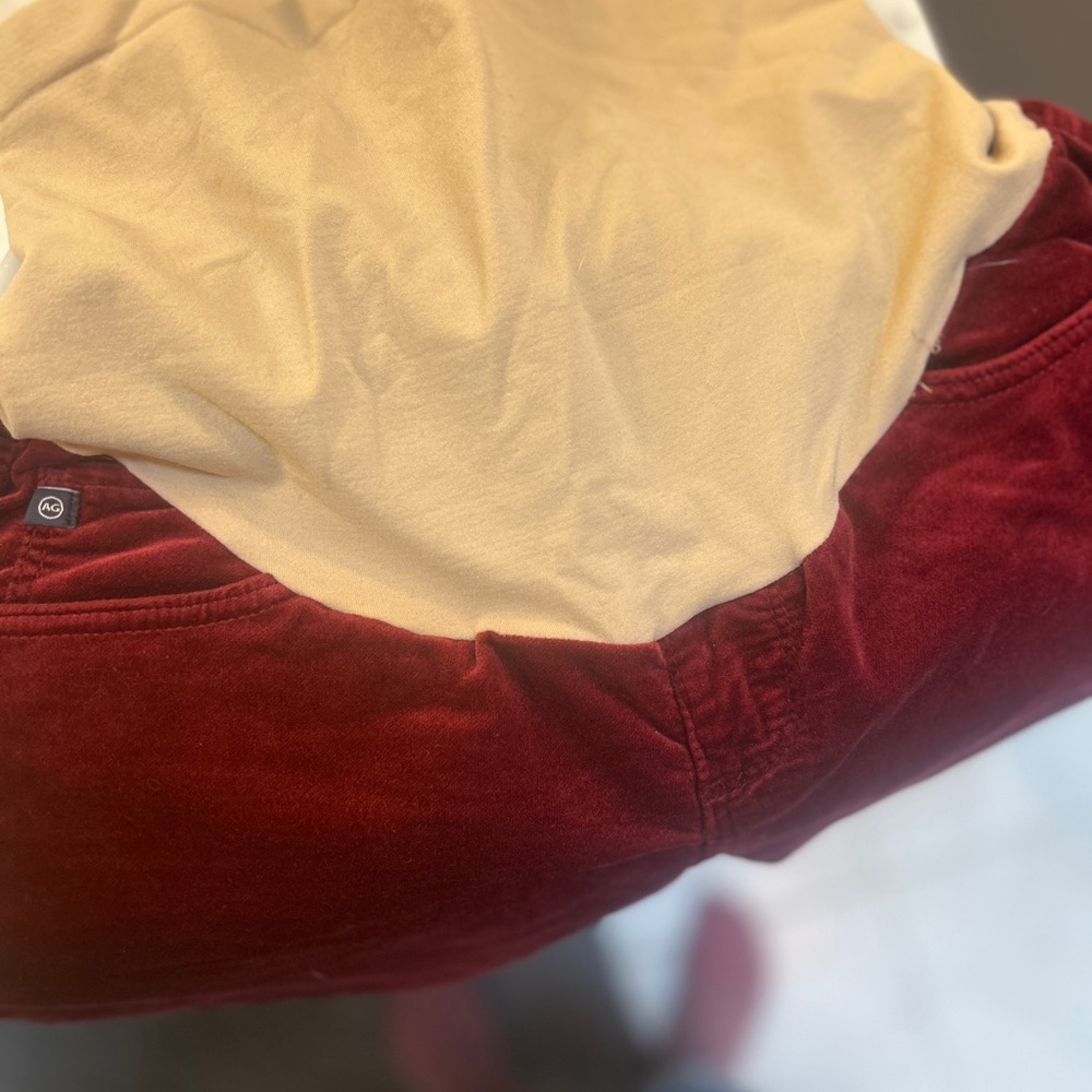 🎄Maternity AG Adriano Goldschmied burgundy velvet maternity - Picture 7 of 9